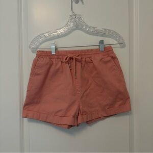 Forever 21 Coral Drawstring High Waist Shorts